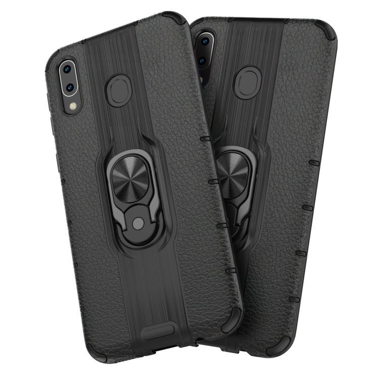 For Samsung Galaxy M20 Shockproof PC + TPU Case with Ring Holder