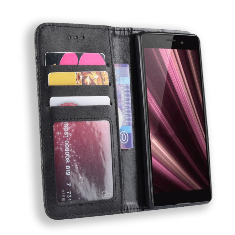Magnetic Buckle Retro Crazy Horse Texture Horizontal Flip Leather Case for Sony Xperia ACE SO-02L, with Holder & Card Slots & Photo Frame