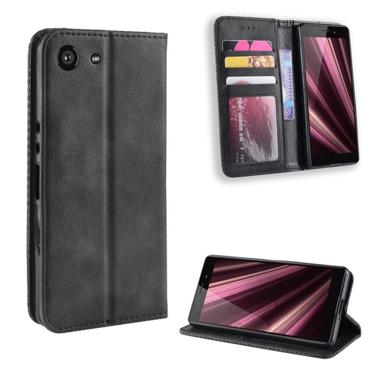 Magnetic Buckle Retro Crazy Horse Texture Horizontal Flip Leather Case for Sony Xperia ACE SO-02L, with Holder & Card Slots & Photo Frame