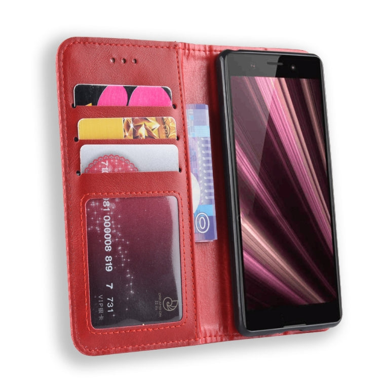 Magnetic Buckle Retro Crazy Horse Texture Horizontal Flip Leather Case for Sony Xperia ACE SO-02L, with Holder & Card Slots & Photo Frame