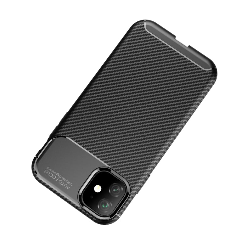 For iPhone 12 / 12 Pro Carbon Fiber Texture Shockproof TPU Case(Brown)