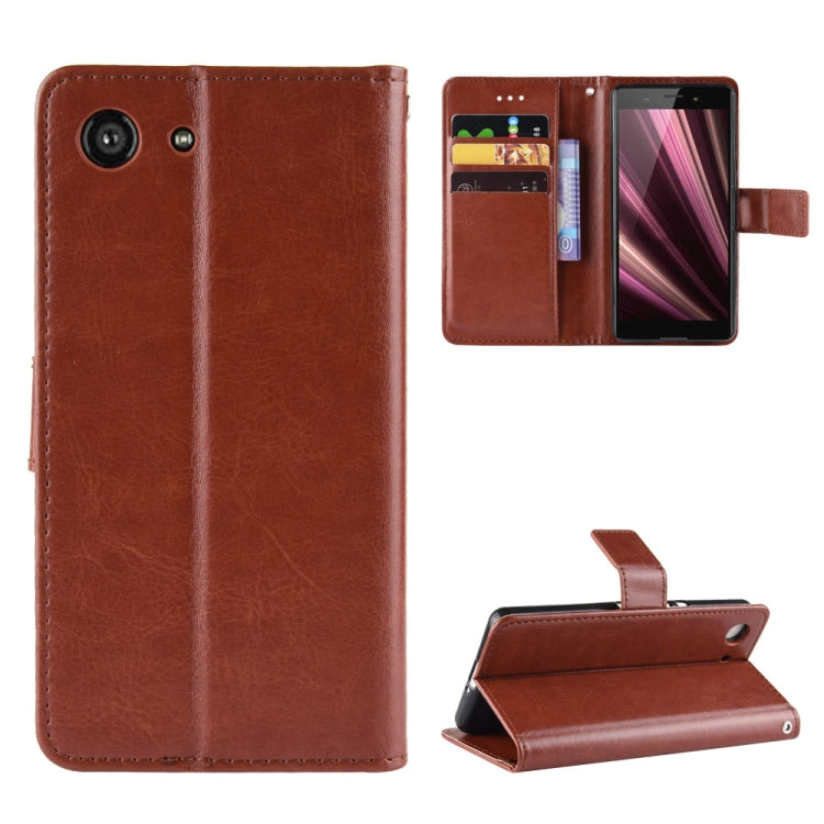Retro Crazy Horse Texture Horizontal Flip Leather Case for Sony Xperia ACE SO-02L, with Holder & Card Slots & Photo Frame