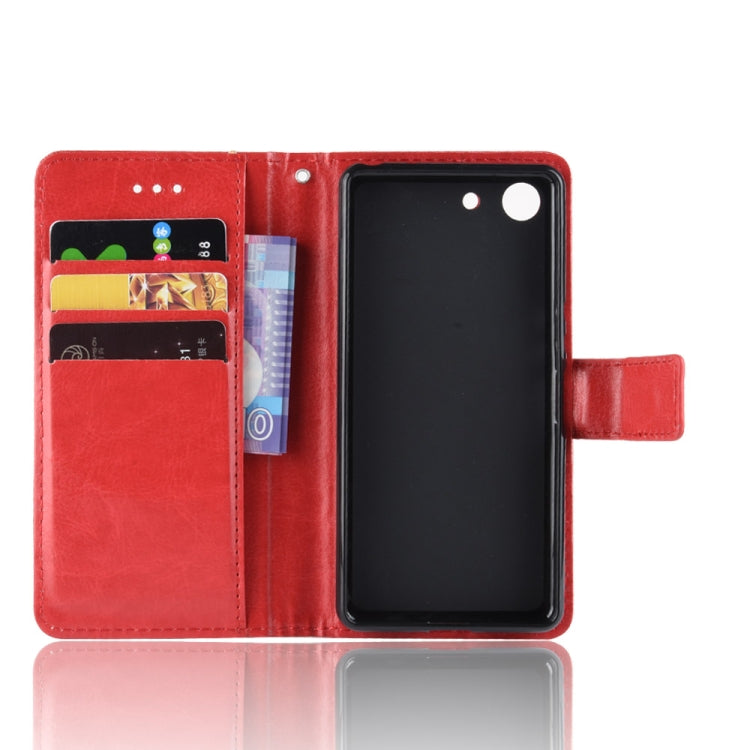 Retro Crazy Horse Texture Horizontal Flip Leather Case for Sony Xperia ACE SO-02L, with Holder & Card Slots & Photo Frame