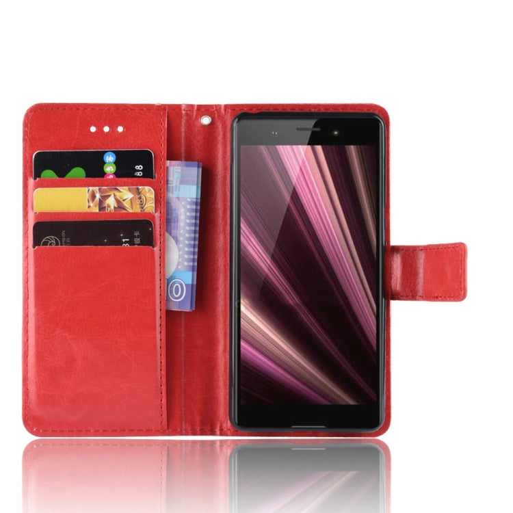 Retro Crazy Horse Texture Horizontal Flip Leather Case for Sony Xperia ACE SO-02L, with Holder & Card Slots & Photo Frame