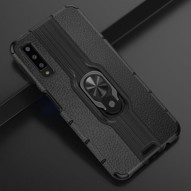 For Samsung Galaxy A7 (2018) Shockproof PC + TPU Case with Ring Holder