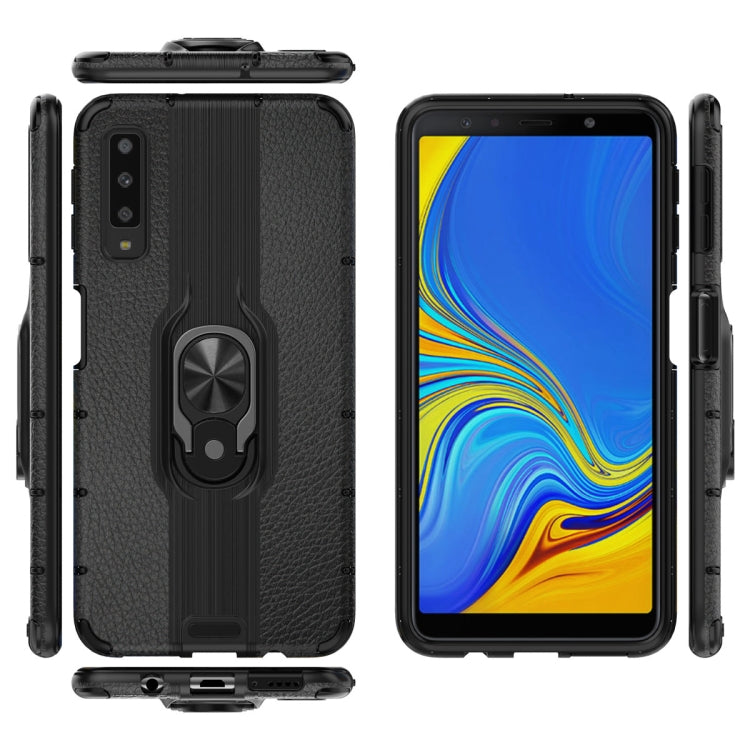 For Samsung Galaxy A7 (2018) Shockproof PC + TPU Case with Ring Holder