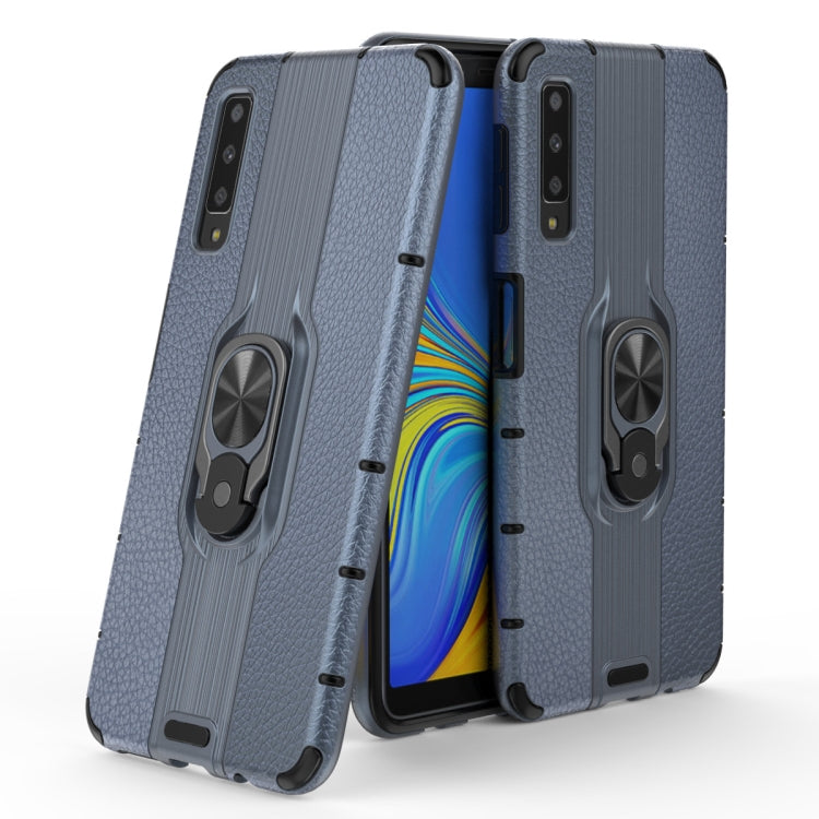 For Samsung Galaxy A7 (2018) Shockproof PC + TPU Case with Ring Holder