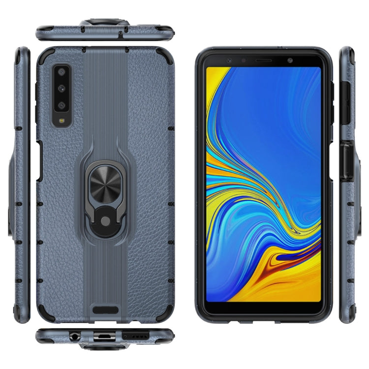 For Samsung Galaxy A7 (2018) Shockproof PC + TPU Case with Ring Holder