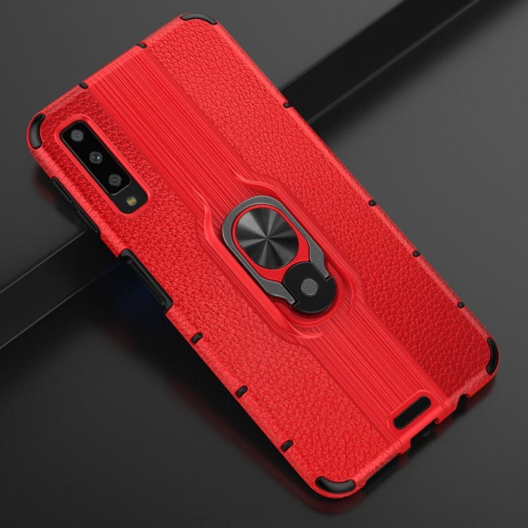 For Samsung Galaxy A7 (2018) Shockproof PC + TPU Case with Ring Holder