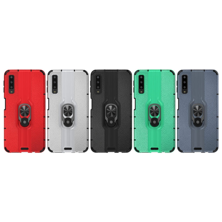 For Samsung Galaxy A7 (2018) Shockproof PC + TPU Case with Ring Holder