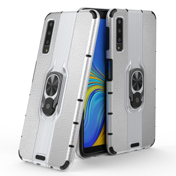 For Samsung Galaxy A7 (2018) Shockproof PC + TPU Case with Ring Holder