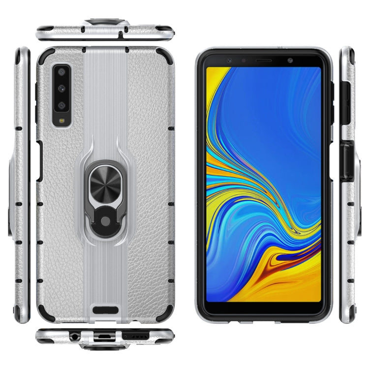 For Samsung Galaxy A7 (2018) Shockproof PC + TPU Case with Ring Holder