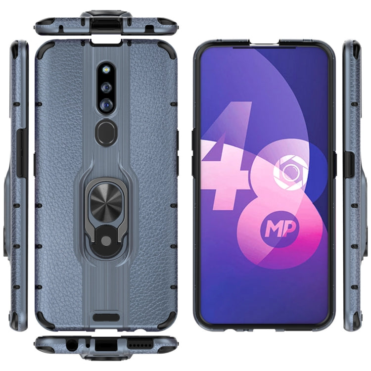 For OPPO F11 Pro Shockproof PC + TPU Case with Ring Holder