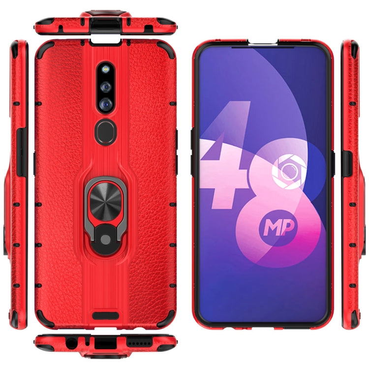 For OPPO F11 Pro Shockproof PC + TPU Case with Ring Holder
