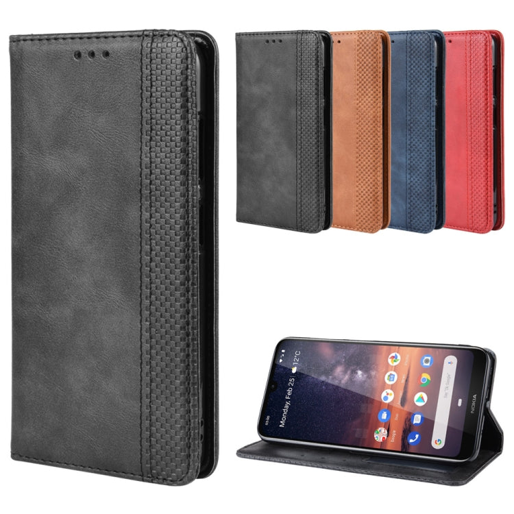 Magnetic Buckle Retro Crazy Horse Texture Horizontal Flip Leather Case for Nokia 3.2, with Holder & Card Slots & Photo Frame