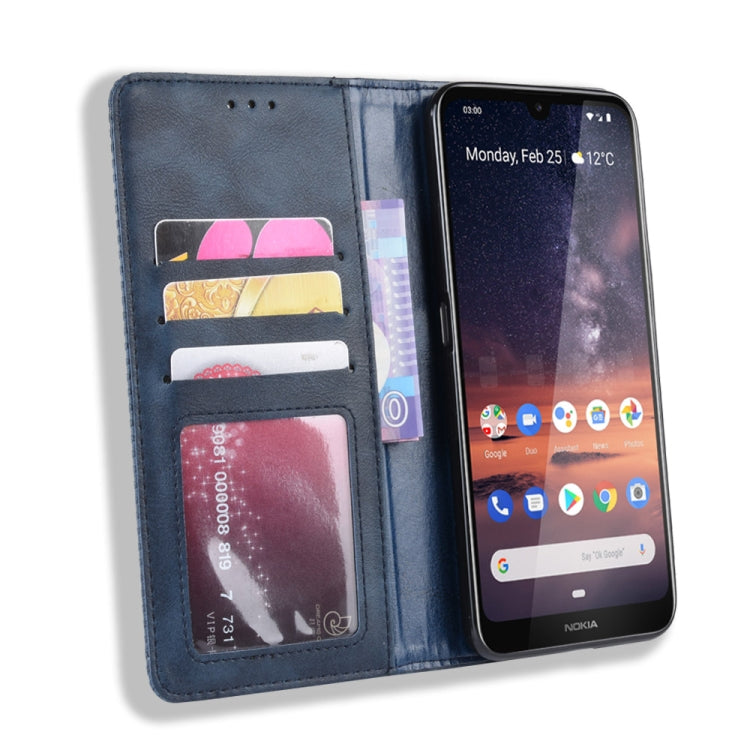 Magnetic Buckle Retro Crazy Horse Texture Horizontal Flip Leather Case for Nokia 3.2, with Holder & Card Slots & Photo Frame