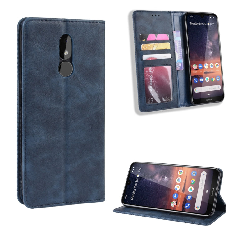 Magnetic Buckle Retro Crazy Horse Texture Horizontal Flip Leather Case for Nokia 3.2, with Holder & Card Slots & Photo Frame