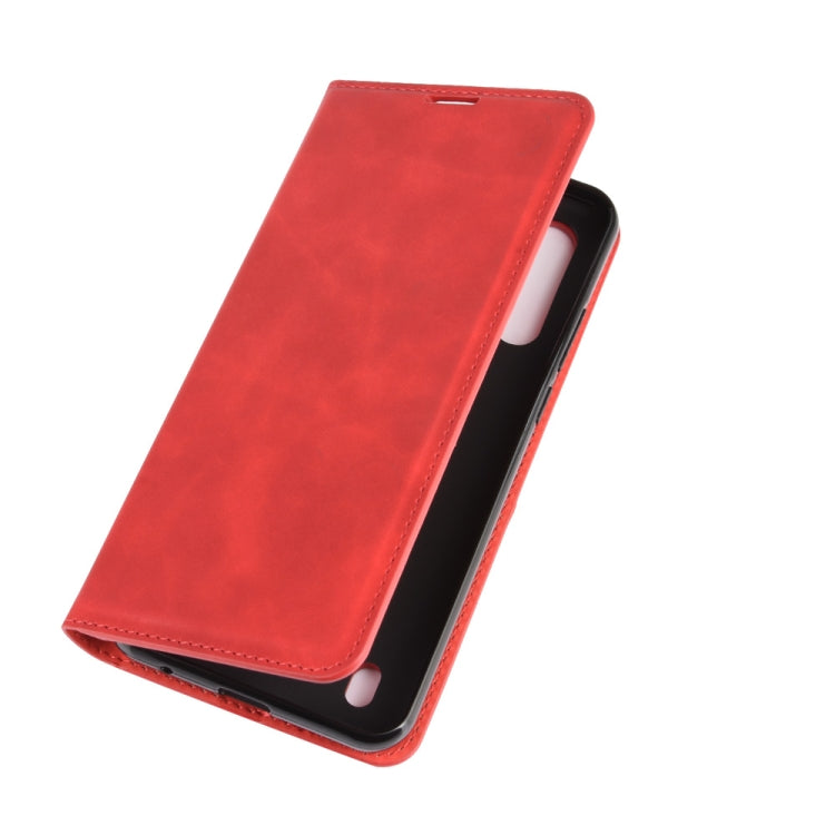 For Motorola Moto G8 Power Lite Retro-skin Business Magnetic Suction Leather Case with Holder & Card Slots & Wallet
