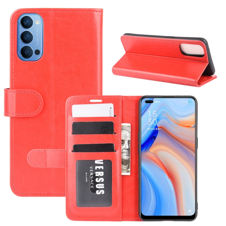 For OPPO Reno 4 5G R64 Texture Single Horizontal Flip Protective Case with Holder & Card Slots & Wallet& Photo Frame