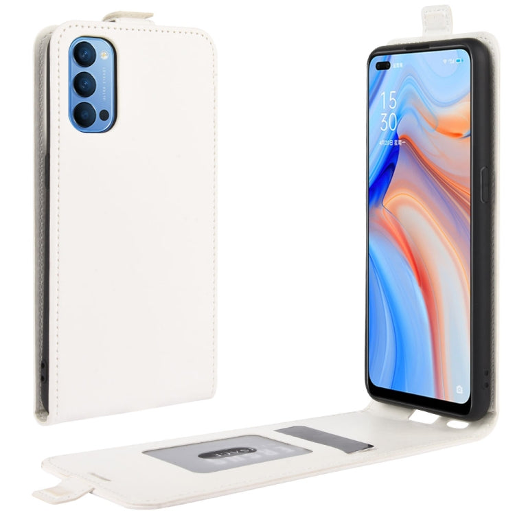 For OPPO Reno 4 5G R64 Texture Single Vertical Flip Leather Protective Case with Card Slots & Photo Frame