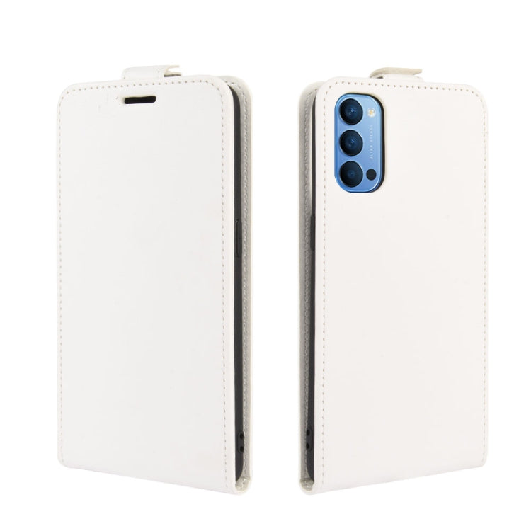 For OPPO Reno 4 5G R64 Texture Single Vertical Flip Leather Protective Case with Card Slots & Photo Frame