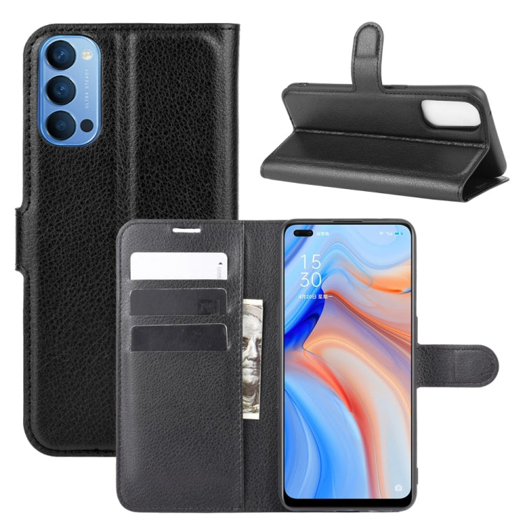 For OPPO Reno 4 5G Litchi Texture Horizontal Flip Protective Case with Holder & Card Slots & Wallet