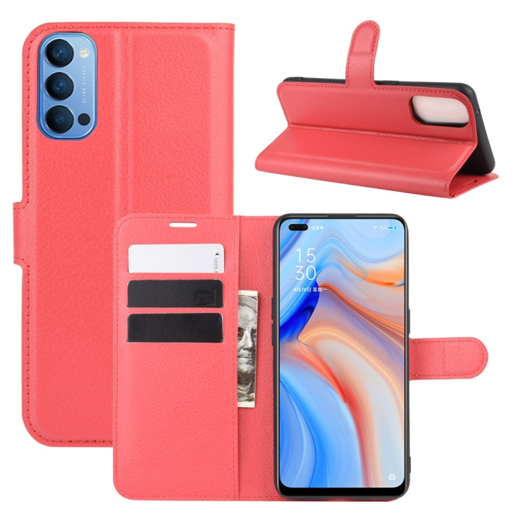 For OPPO Reno 4 5G Litchi Texture Horizontal Flip Protective Case with Holder & Card Slots & Wallet