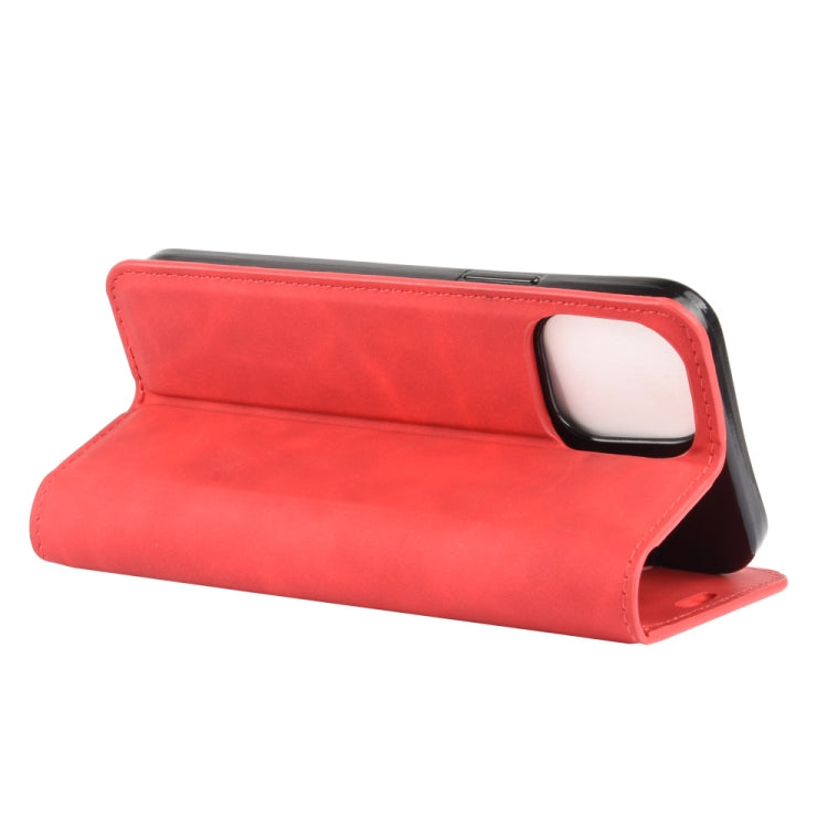 For iPhone 12 / 12 Pro Retro-skin Business Magnetic Suction Leather Case with Holder & Card Slots & Wallet