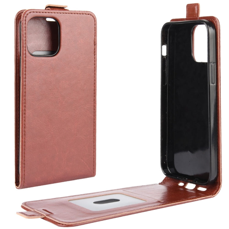 For iPhone 12 / 12 Pro R64 Texture Single Vertical Flip Leather Protective Case with Card Slots & Photo Frame