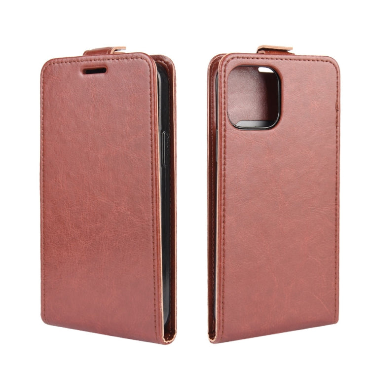 For iPhone 12 / 12 Pro R64 Texture Single Vertical Flip Leather Protective Case with Card Slots & Photo Frame