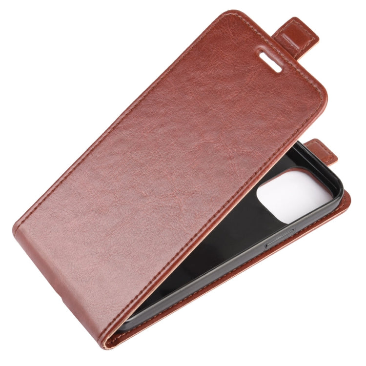 For iPhone 12 / 12 Pro R64 Texture Single Vertical Flip Leather Protective Case with Card Slots & Photo Frame