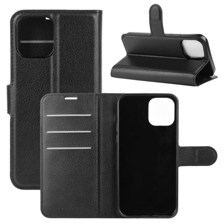 For iPhone 12 / 12 Pro Litchi Texture Horizontal Flip Protective Case with Holder & Card Slots & Wallet