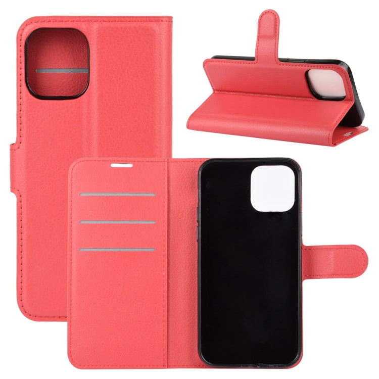 For iPhone 12 / 12 Pro Litchi Texture Horizontal Flip Protective Case with Holder & Card Slots & Wallet