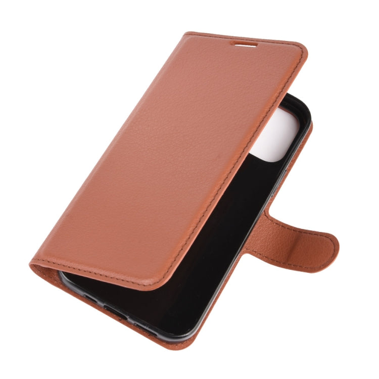 For iPhone 12 / 12 Pro Litchi Texture Horizontal Flip Protective Case with Holder & Card Slots & Wallet