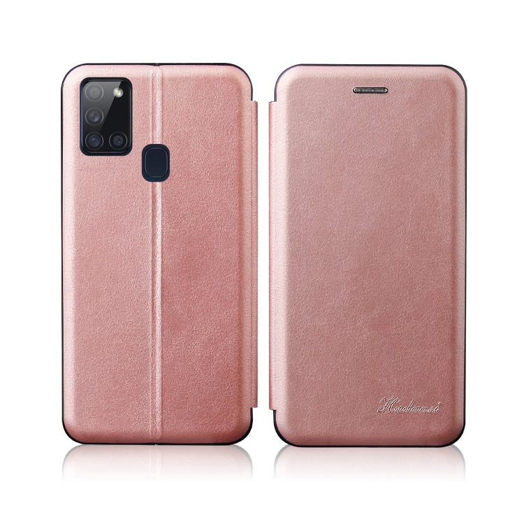 For Samsung Galaxy A21S Integrated Electricity Pressing Retro Texture Magnetic TPU+PU Leather Case with Card Slot & Holder