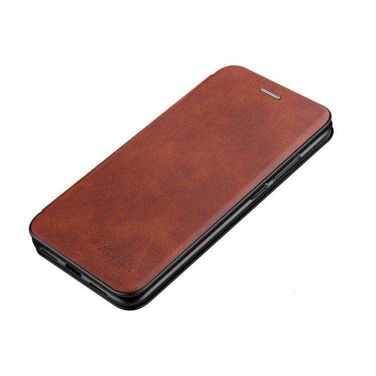 For Samsung Galaxy A21S Integrated Electricity Pressing Retro Texture Magnetic TPU+PU Leather Case with Card Slot & Holder