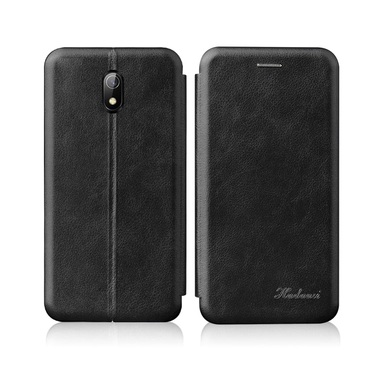 For Xiaomi Redmi 8A Integrated Electricity Pressing Retro Texture Magnetic TPU+PU Leather Case with Card Slot & Holder