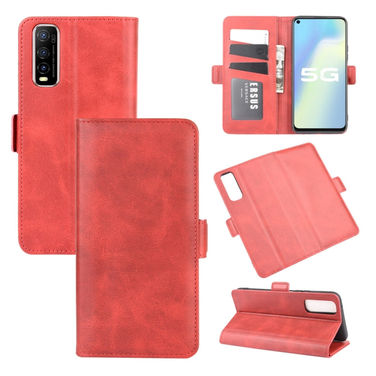 For Vivo Y70s Dual-side Magnetic Buckle Horizontal Flip Leather Case with Holder & Card Slots & Wallet