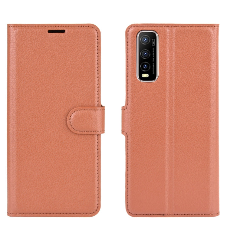 For Vivo Y70s Litchi Texture Horizontal Flip Protective Case with Holder & Card Slots & Wallet