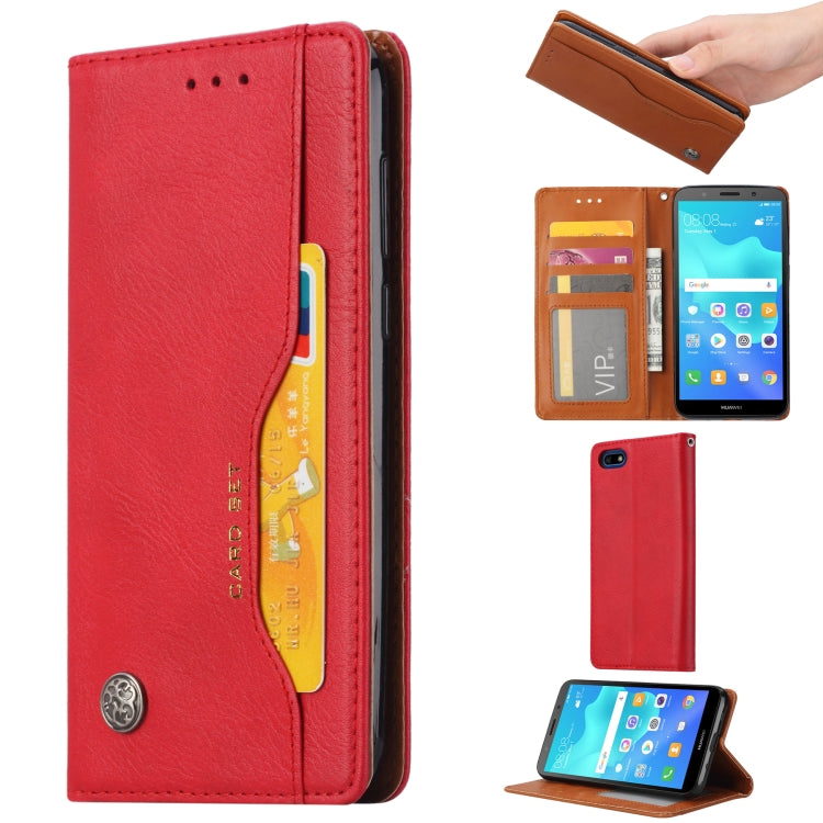 Knead Skin Texture Horizontal Flip Leather Case for Huawei Y5 2018 / Y5 Prime 2018 / Honor 7S, with Photo Frame & Holder & Card Slots & Wallet