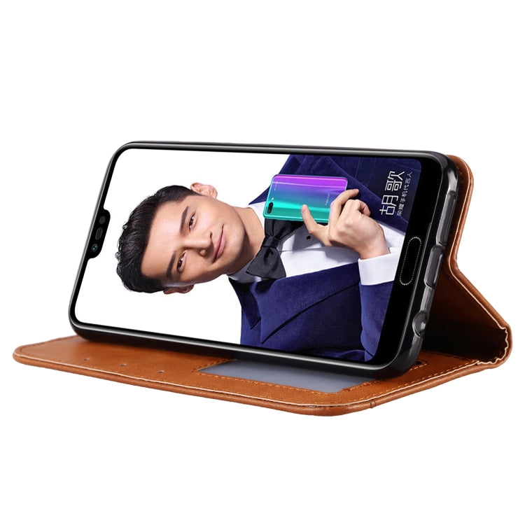 Knead Skin Texture Horizontal Flip Leather Case for Huawei Honor 10, with Photo Frame & Holder & Card Slots & Wallet