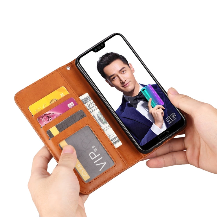 Knead Skin Texture Horizontal Flip Leather Case for Huawei Honor 10, with Photo Frame & Holder & Card Slots & Wallet