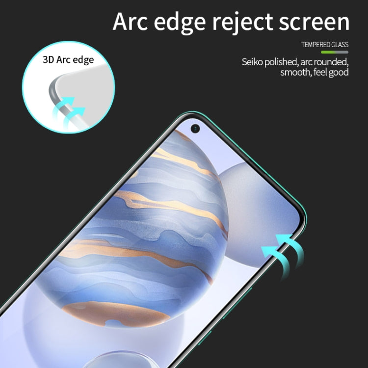 For Huawei Honor 30 / Nova7 MOFI 9H 3D Explosion-proof Curved Screen Tempered Glass Film(Black)