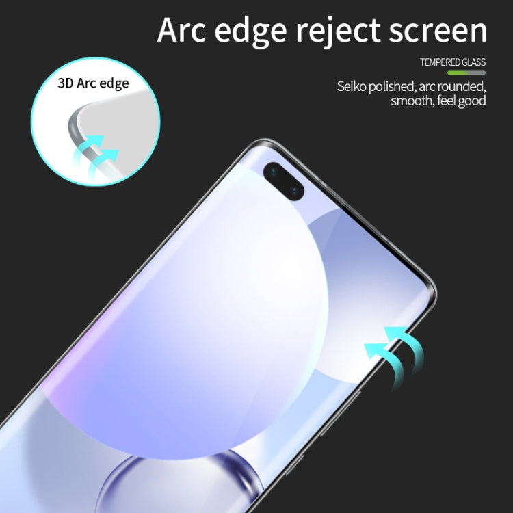 For Huawei Nova 7 Pro /Honor 30 Pro MOFI 9H 3D Explosion Proof Thermal Bending Full Screen Covered Tempered Glass Film(Black)