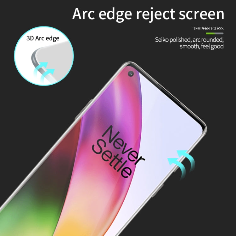 For OnePlus 8 MOFI 9H 3D Explosion Proof Thermal Bending Full Screen Covered Tempered Glass Film(Black)