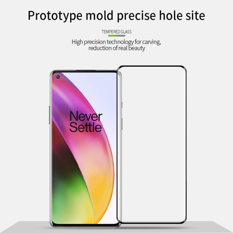 For OnePlus 8 MOFI 9H 3D Explosion Proof Thermal Bending Full Screen Covered Tempered Glass Film(Black)