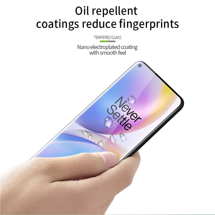 For OnePlus 8 Pro MOFI 9H 3D Explosion Proof Thermal Bending Full Screen Covered Tempered Glass Film(Black)
