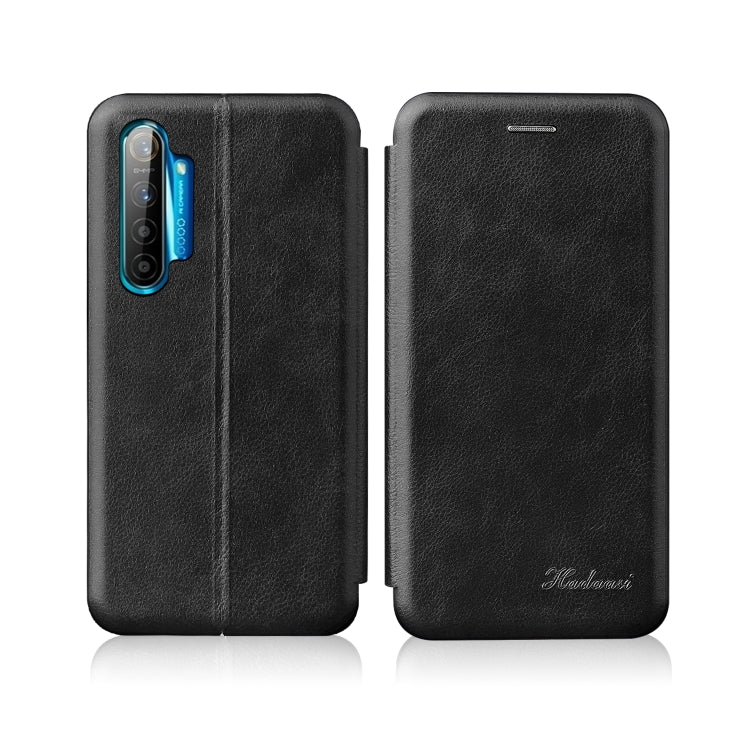For OPPO K5 / Realme XT / Realme X2 Integrated Electricity Pressing Retro Texture Magnetic TPU+PU Leather Case with Card Slot & Holder