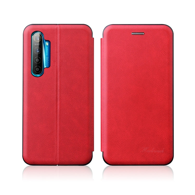 For OPPO K5 / Realme XT / Realme X2 Integrated Electricity Pressing Retro Texture Magnetic TPU+PU Leather Case with Card Slot & Holder