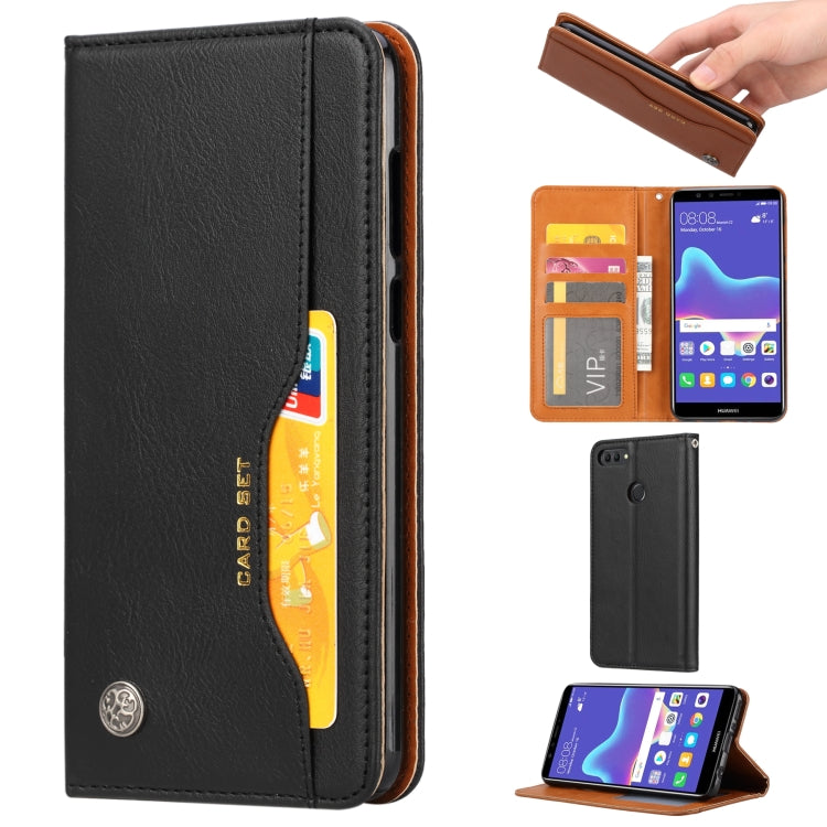 Knead Skin Texture Horizontal Flip Leather Case for Huawei Y9(2018) / Enjoy 8 Plus, with Photo Frame & Holder & Card Slots & Wallet